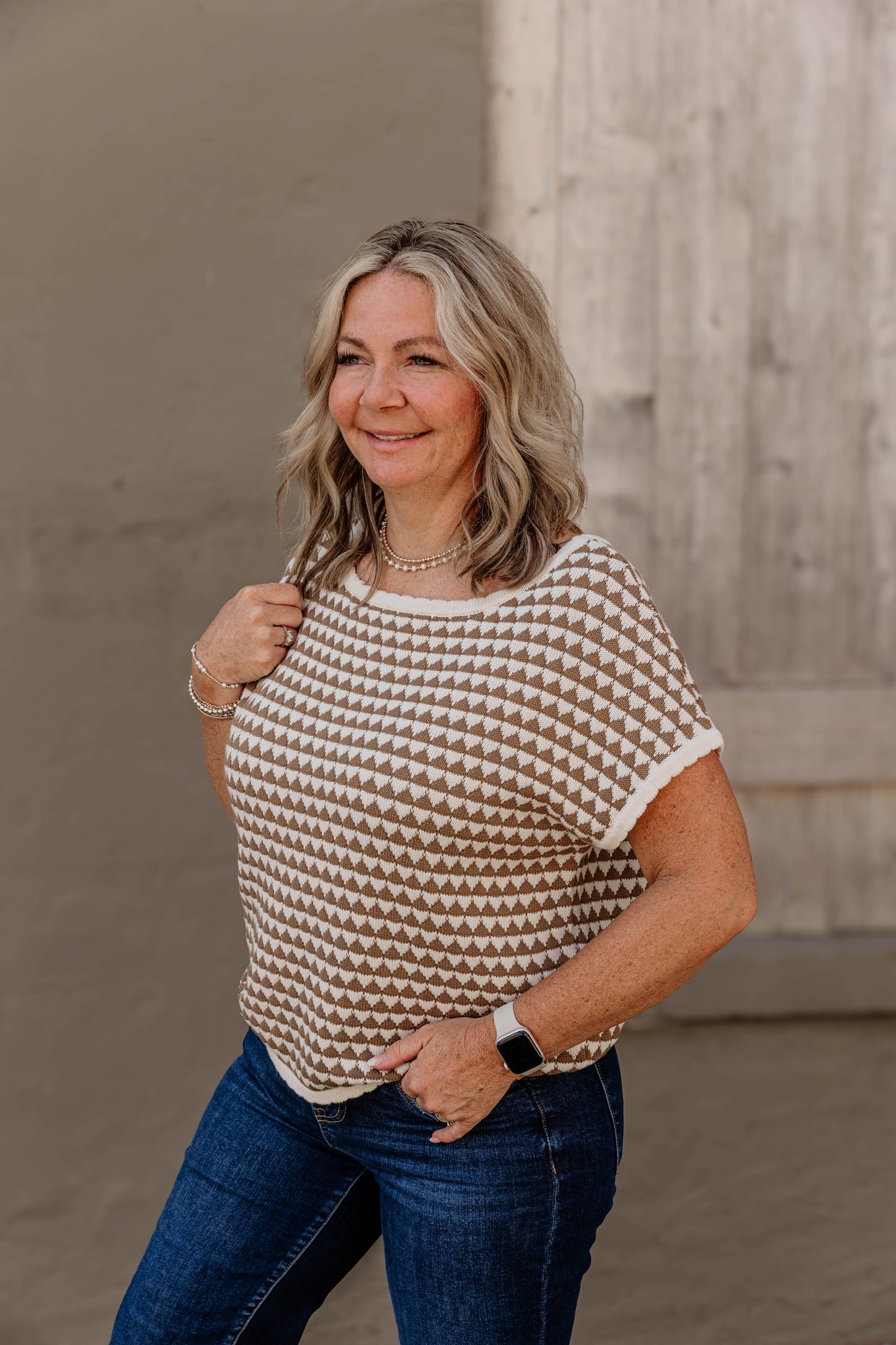 Geometric Stripe Top