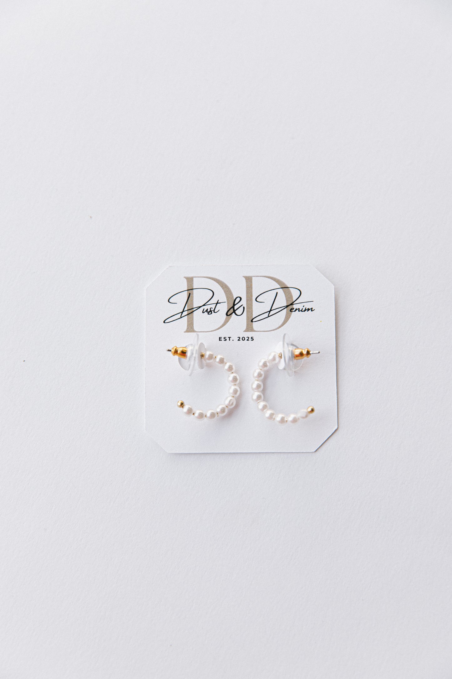 Small Pearl Hoops