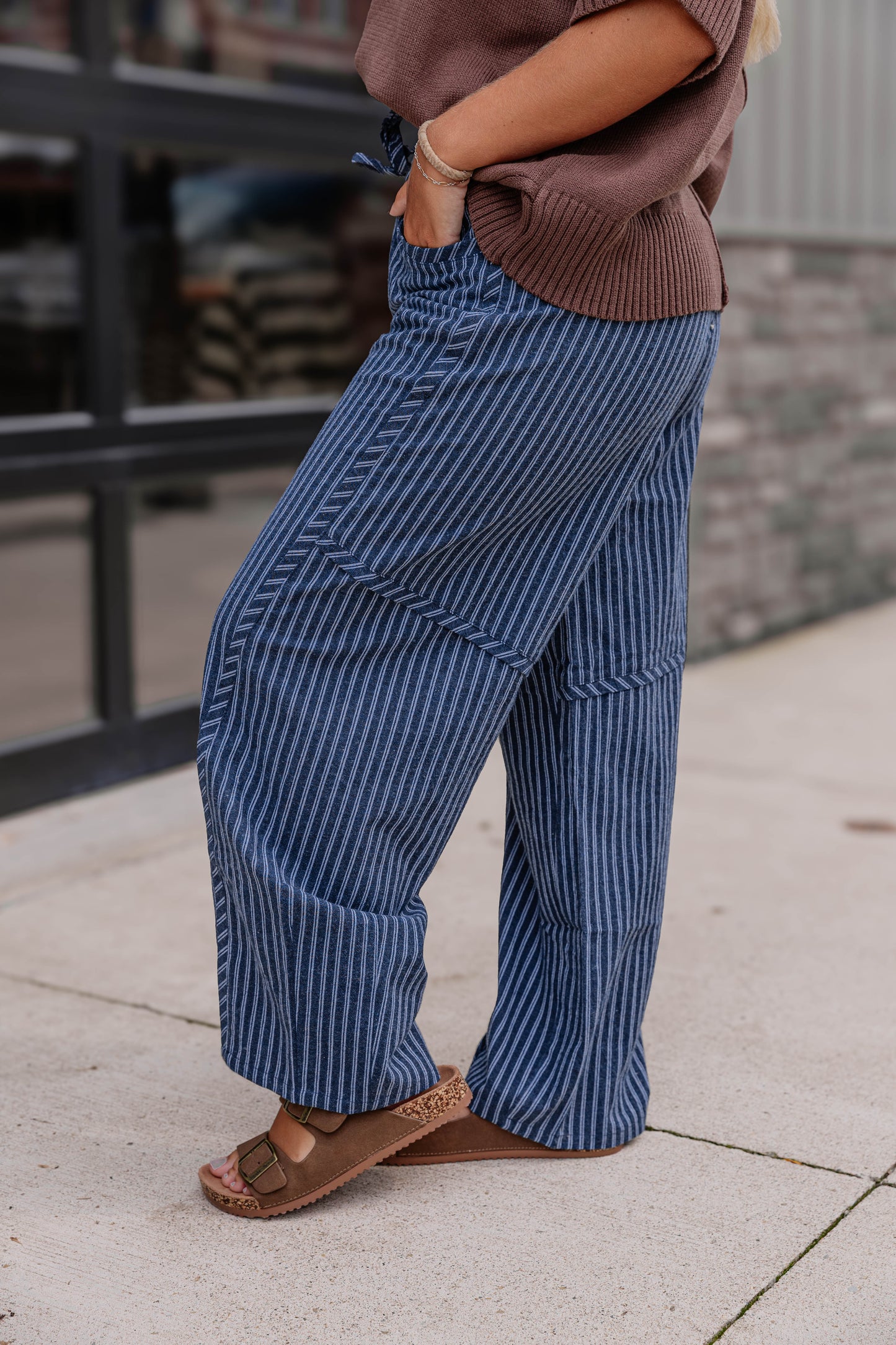 Drawstring Stripe Pants