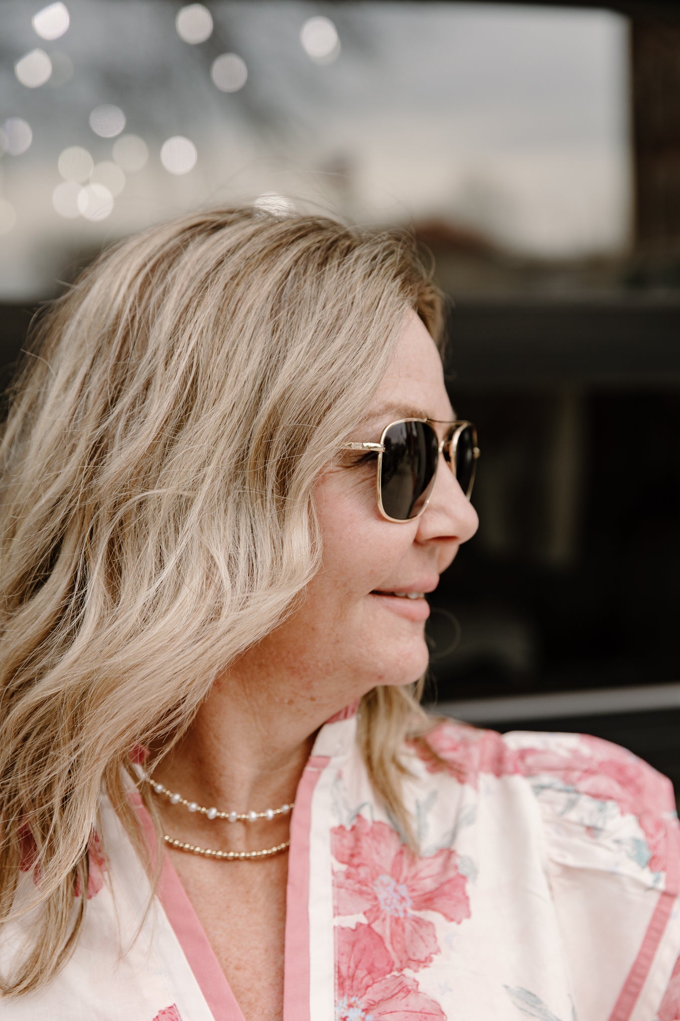 Gold Rimmed Aviator Sunglasses