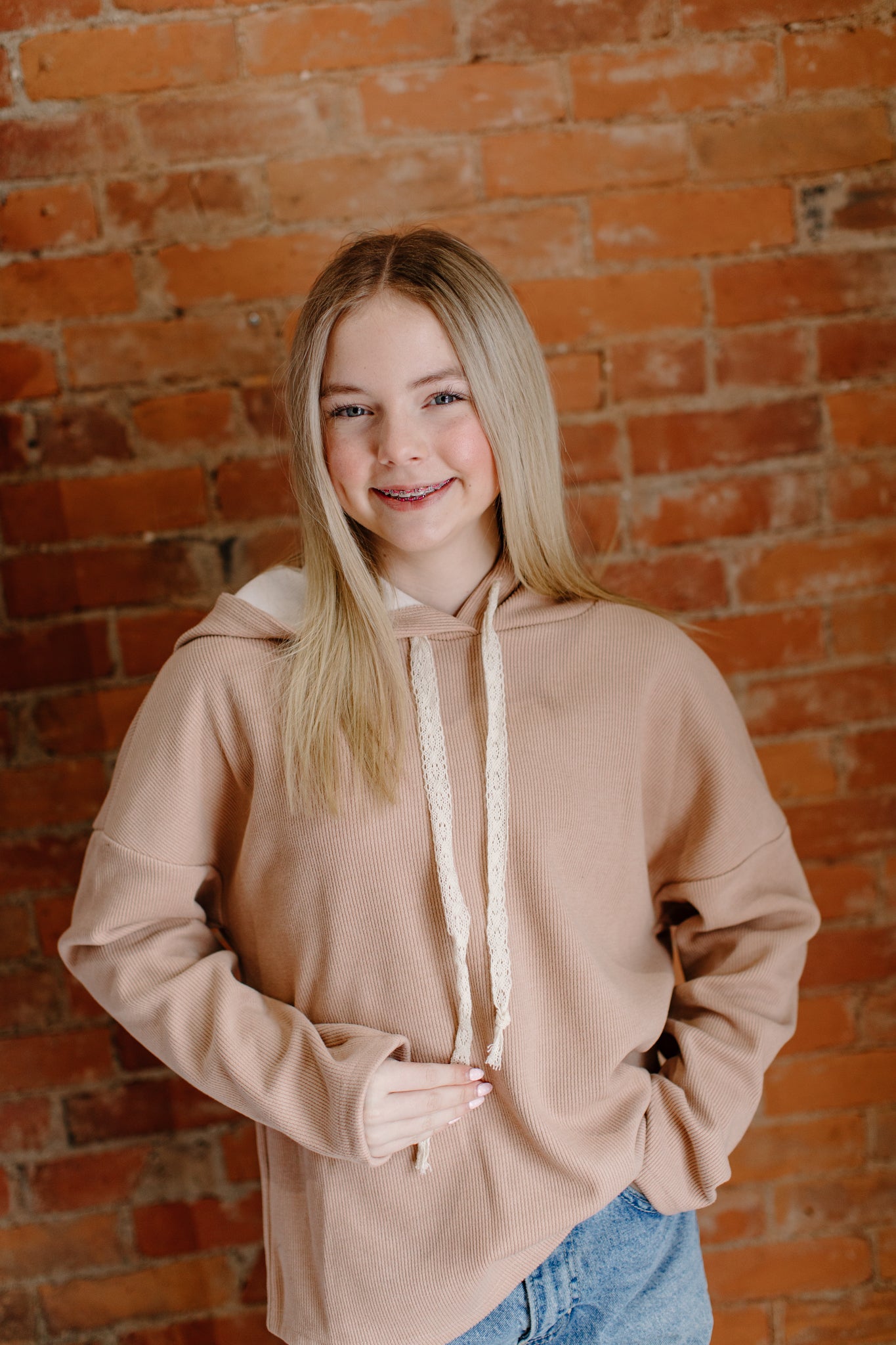 Textured Lace Hoodie