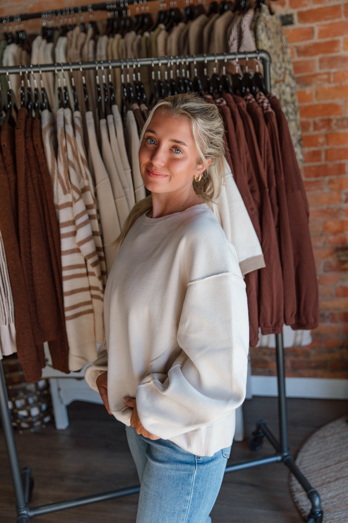 Oversized Knitted Crew Pullover