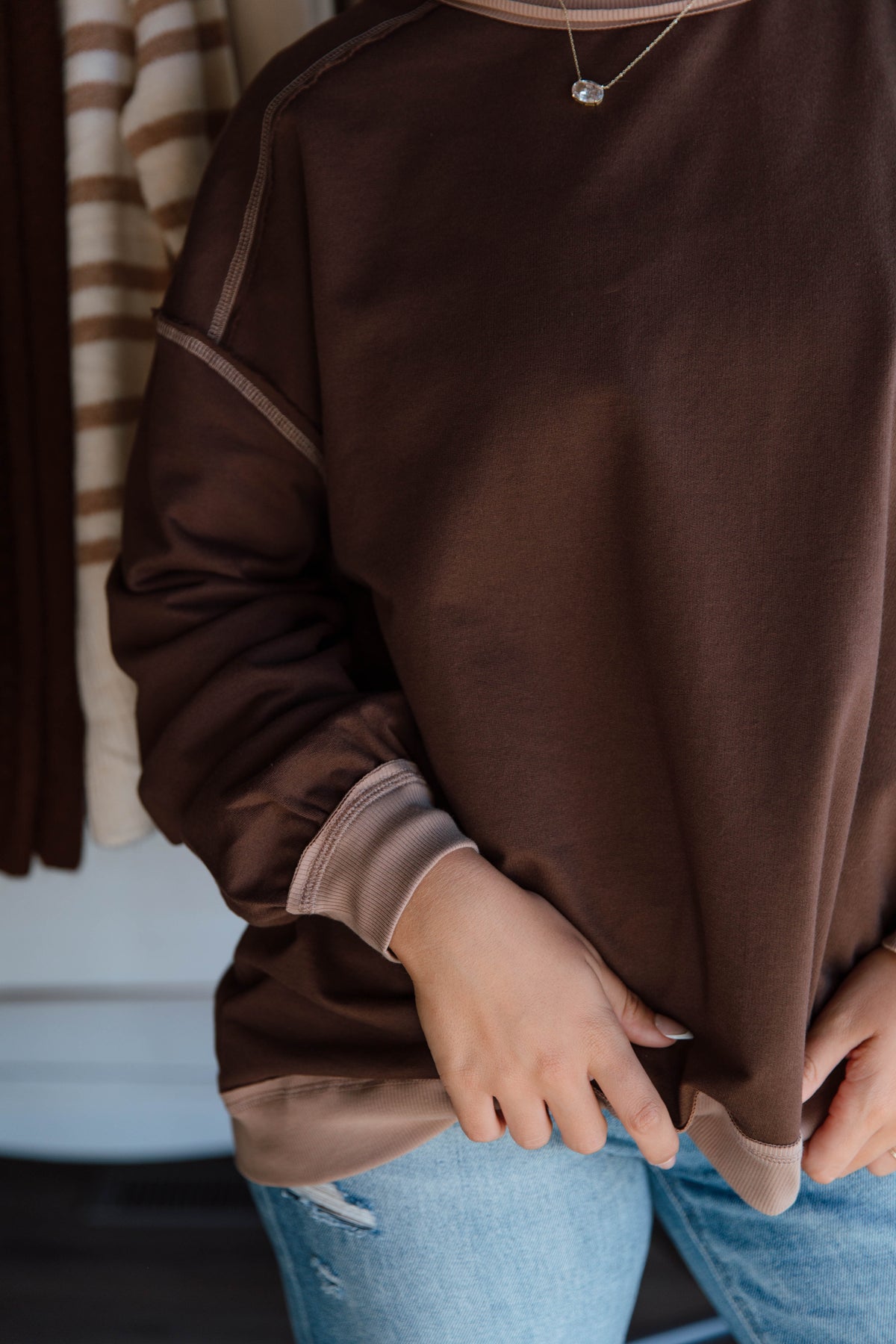 Exposed Seam Knit Top