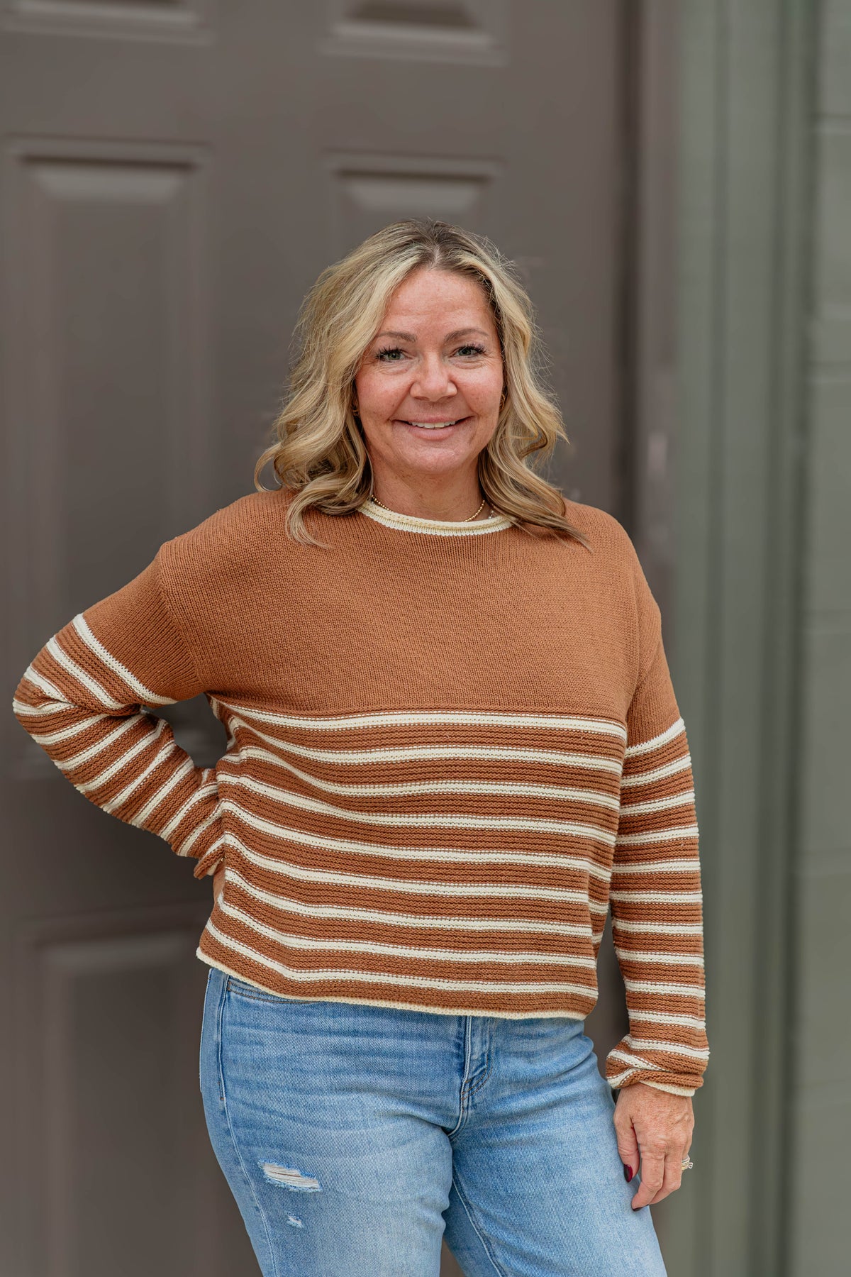 Contrast Stripe Sweater
