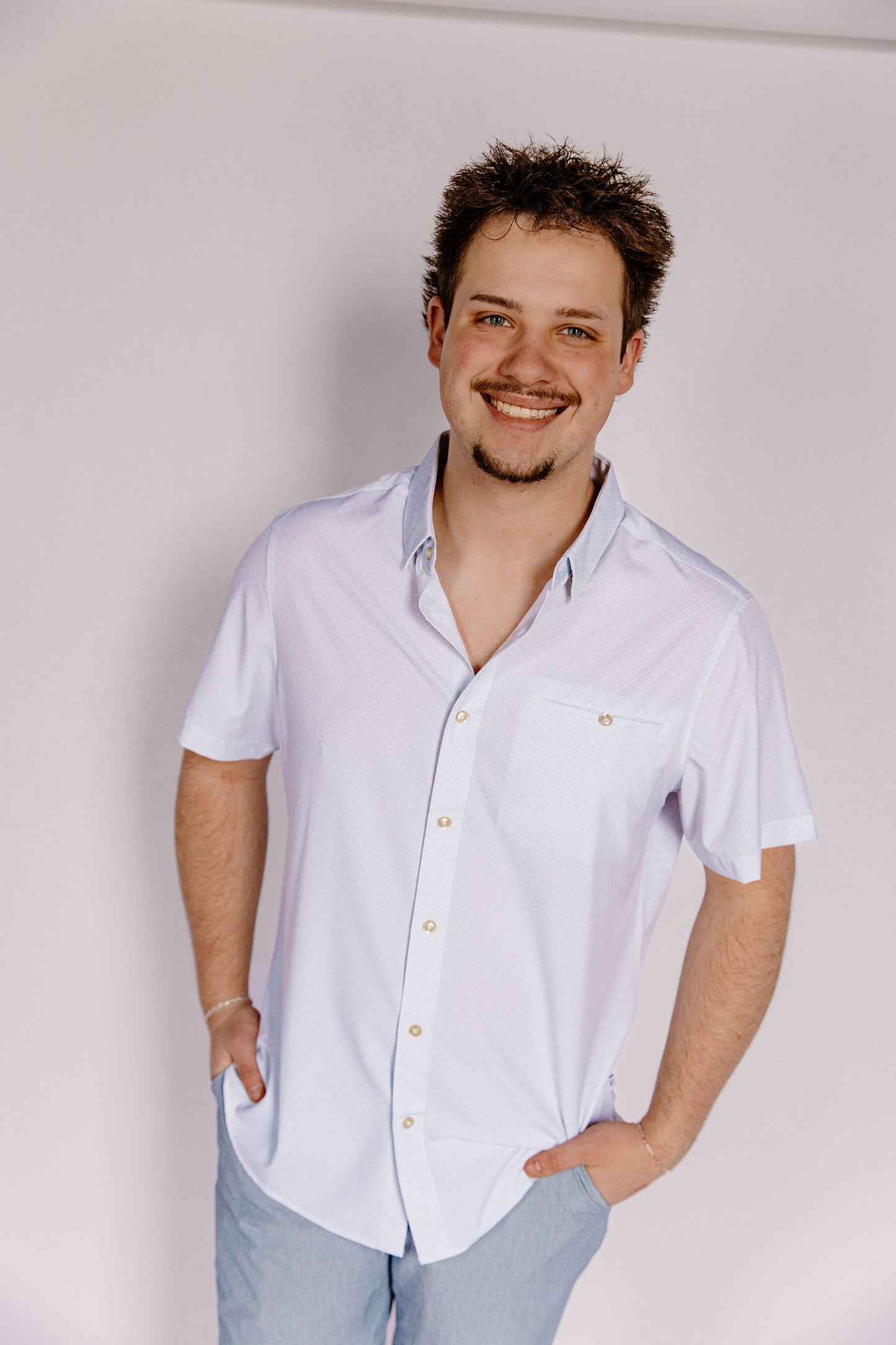 Mens Short Sleeve Button Up