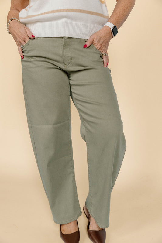 JBD Olive Barrel Pants