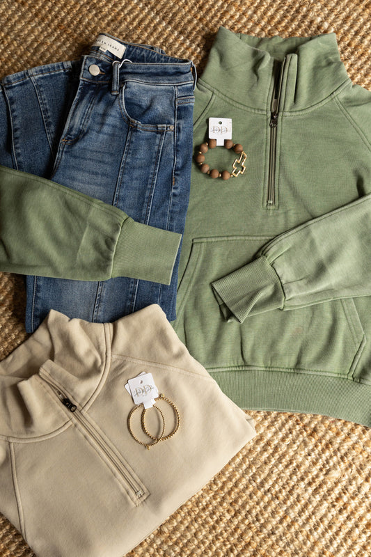 Tan Quarter Zip