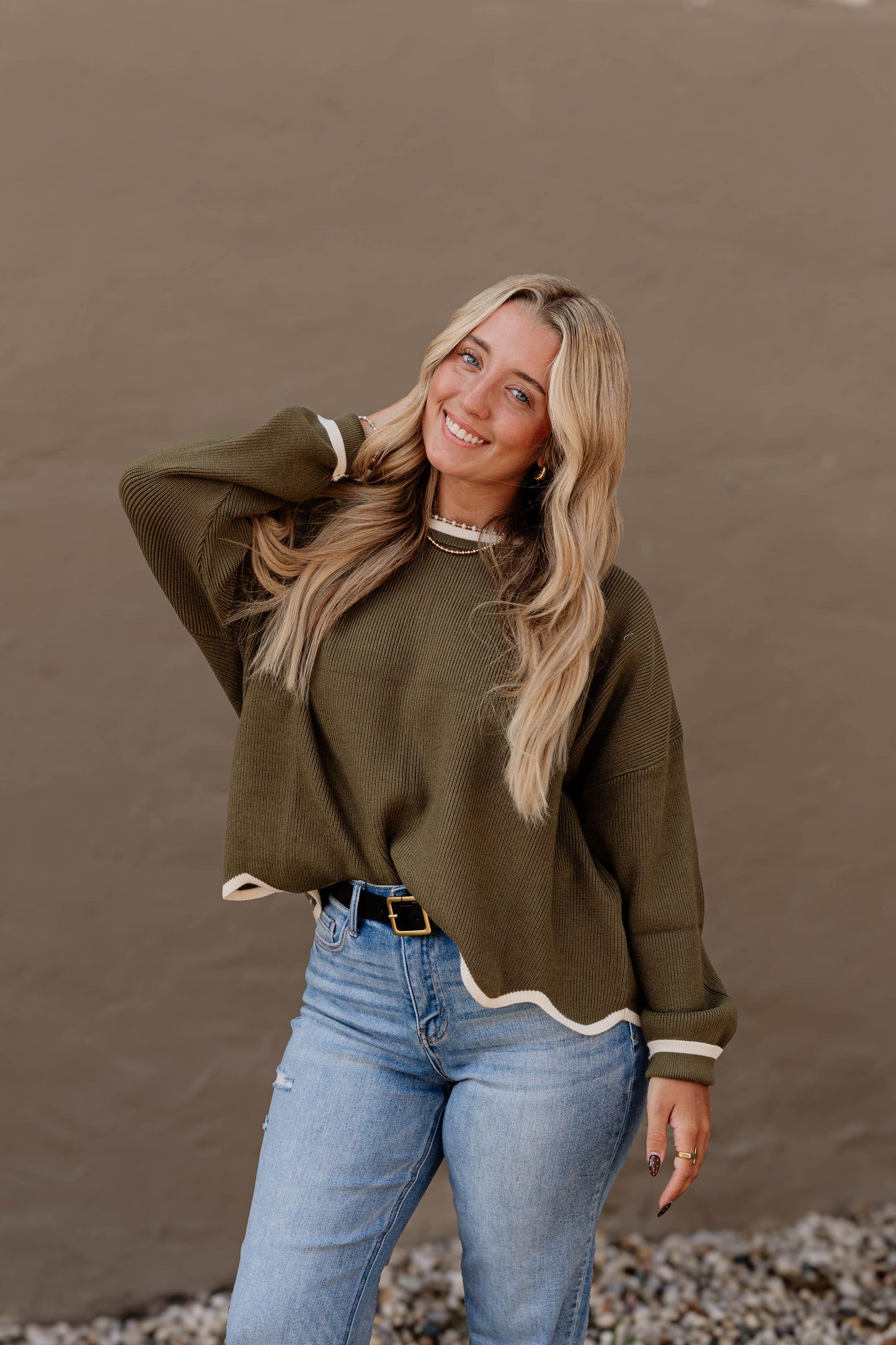 Scallop Hem Sweater