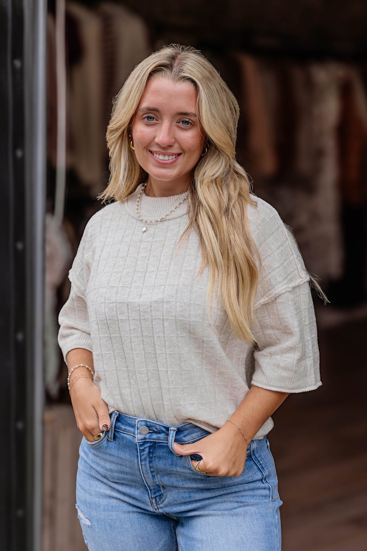 Cropped Knit Sweater