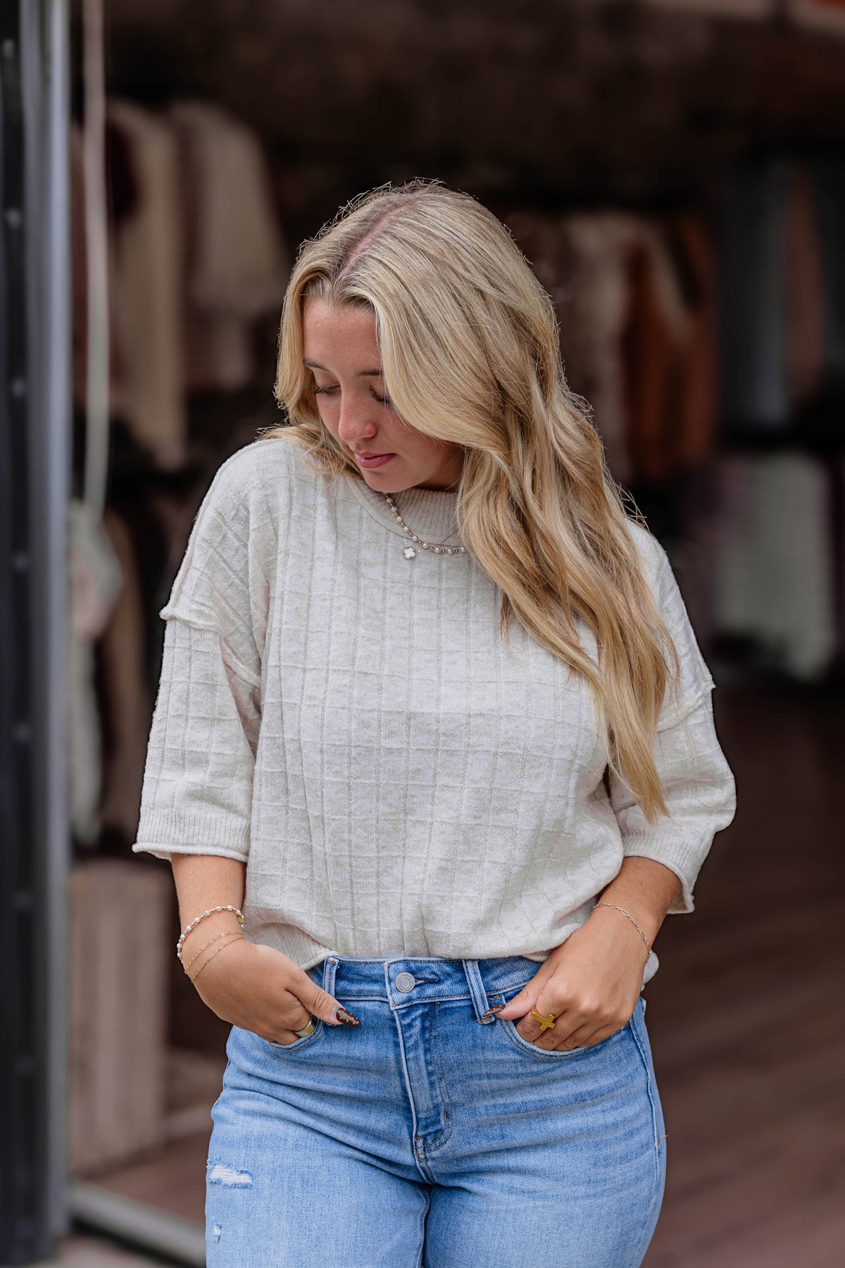 Cropped Knit Sweater