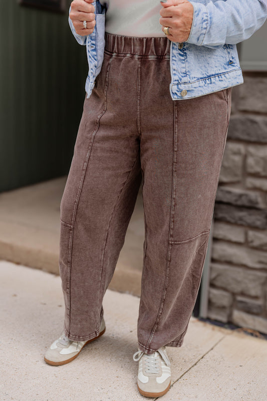 Mineral Wash Barrel Sweats