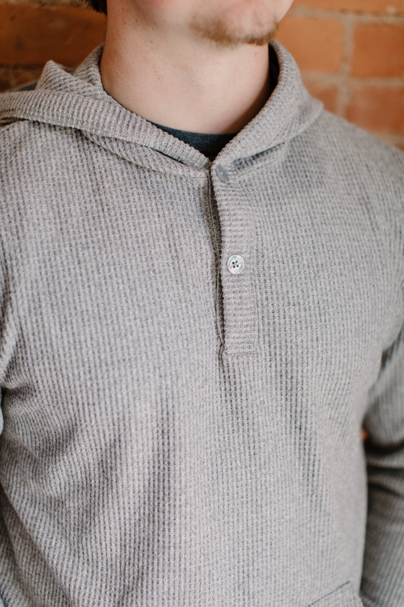 Men's Waffle-Knit Henley