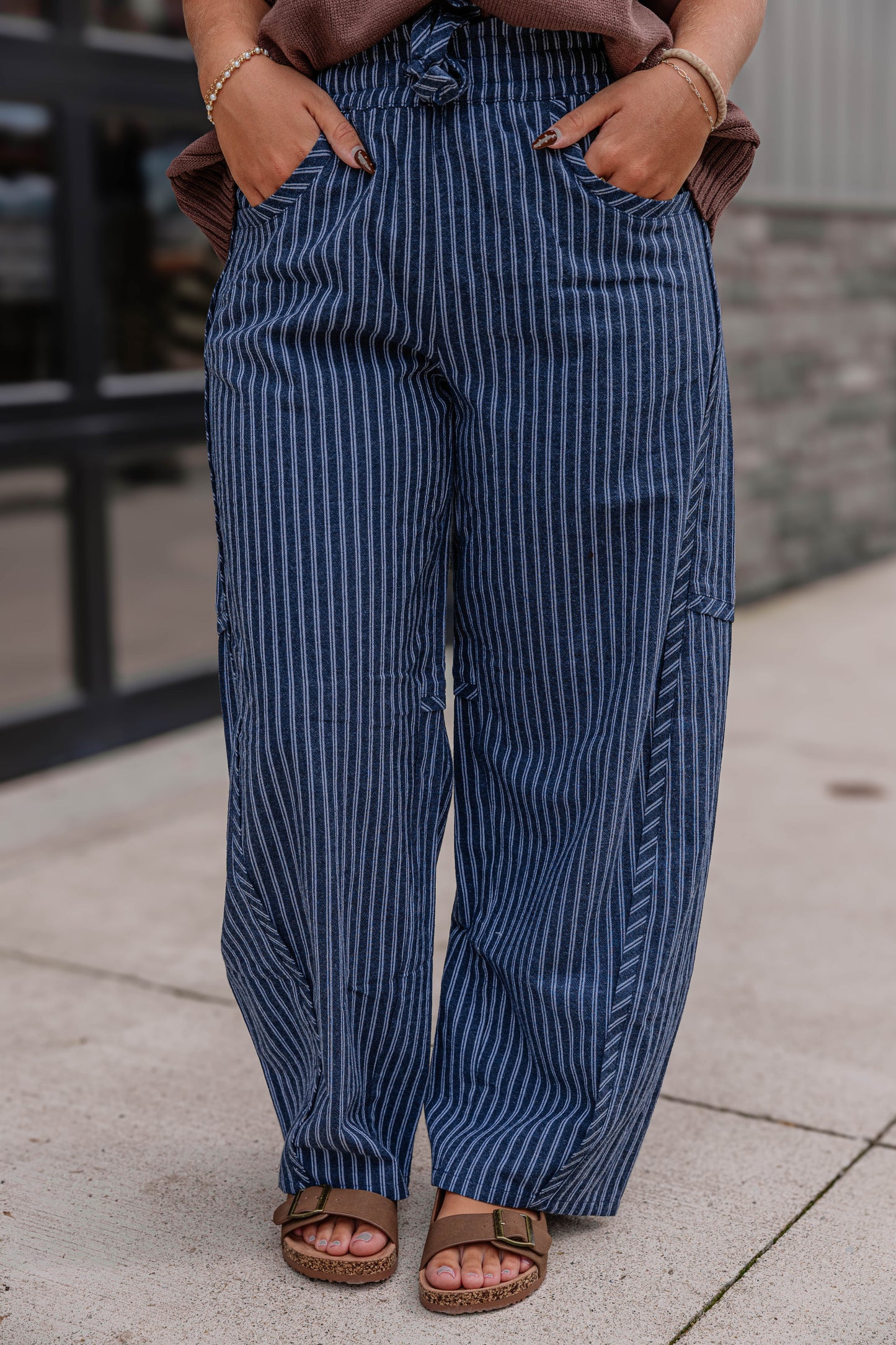 Drawstring Stripe Pants