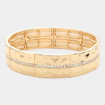 Pave Metal Stretch Bracelet