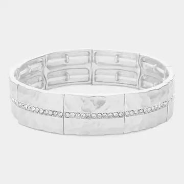 Pave Metal Stretch Bracelet