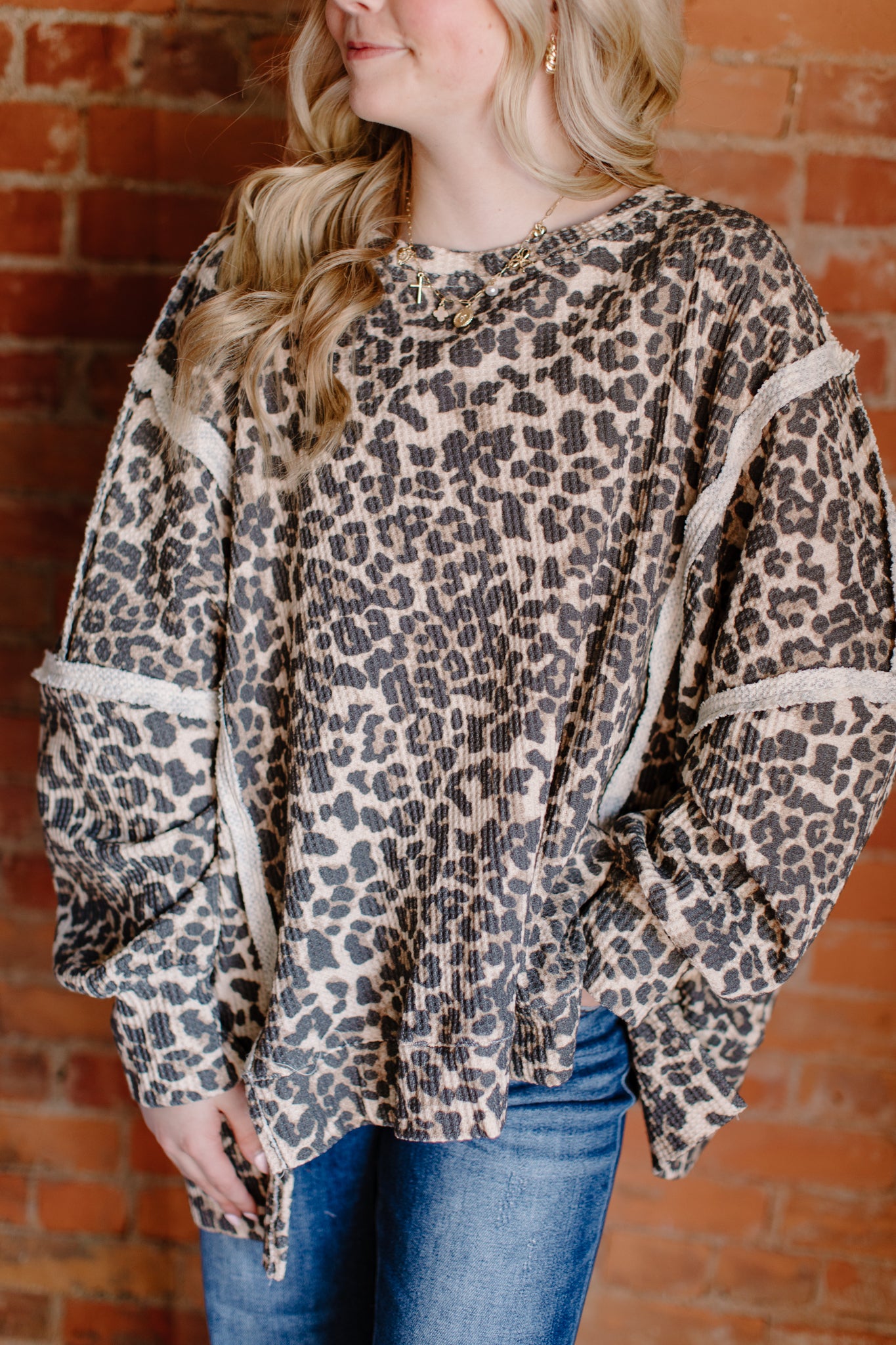 Oversized Cheetah Crewneck Sweater
