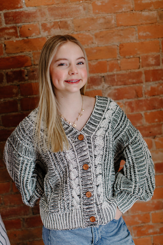 Striped Knit Cardigan