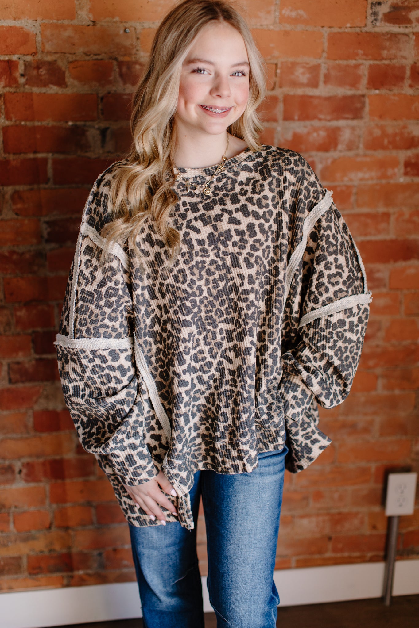 Oversized Cheetah Crewneck Sweater