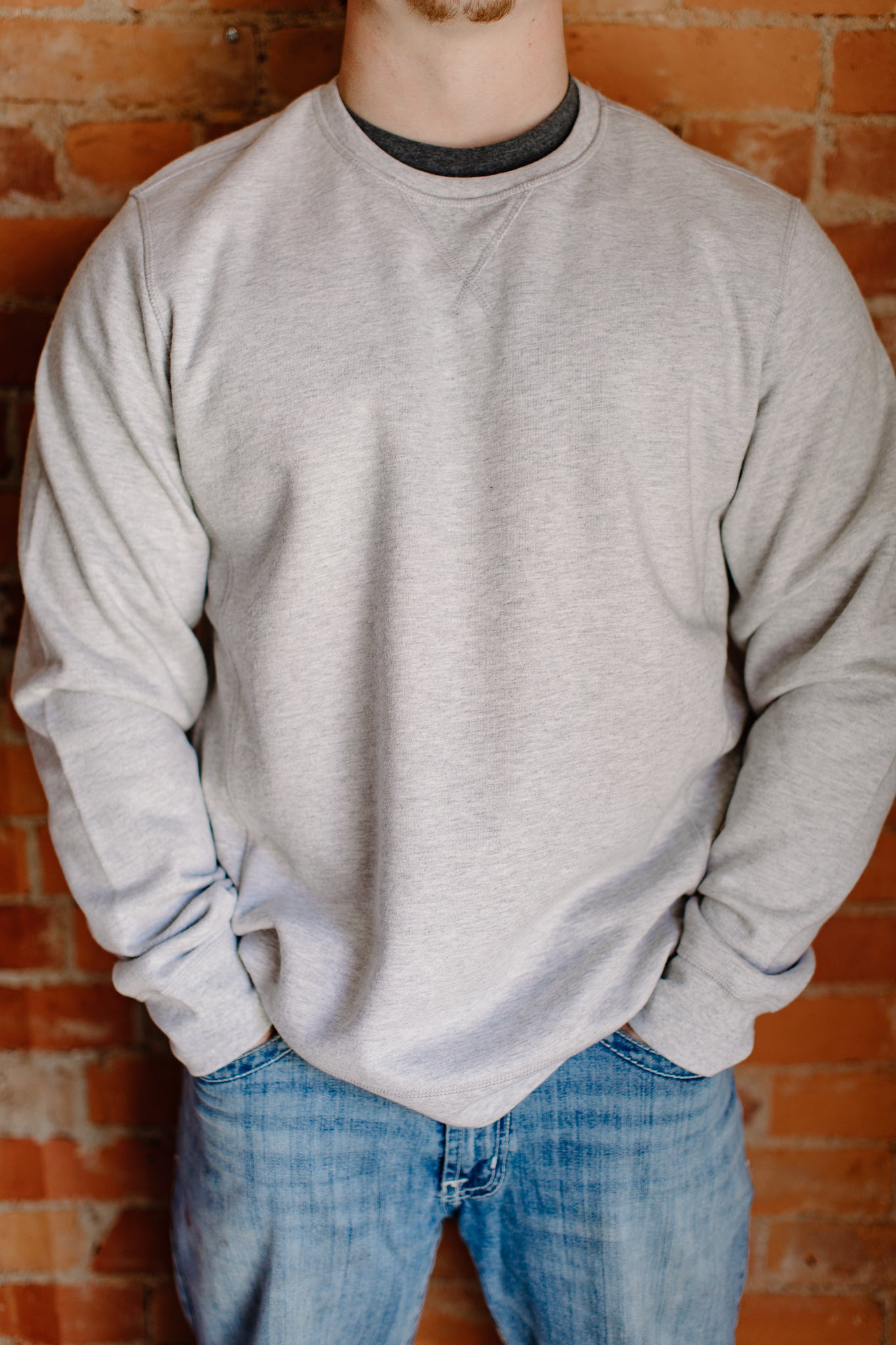 Mens Grey Crew