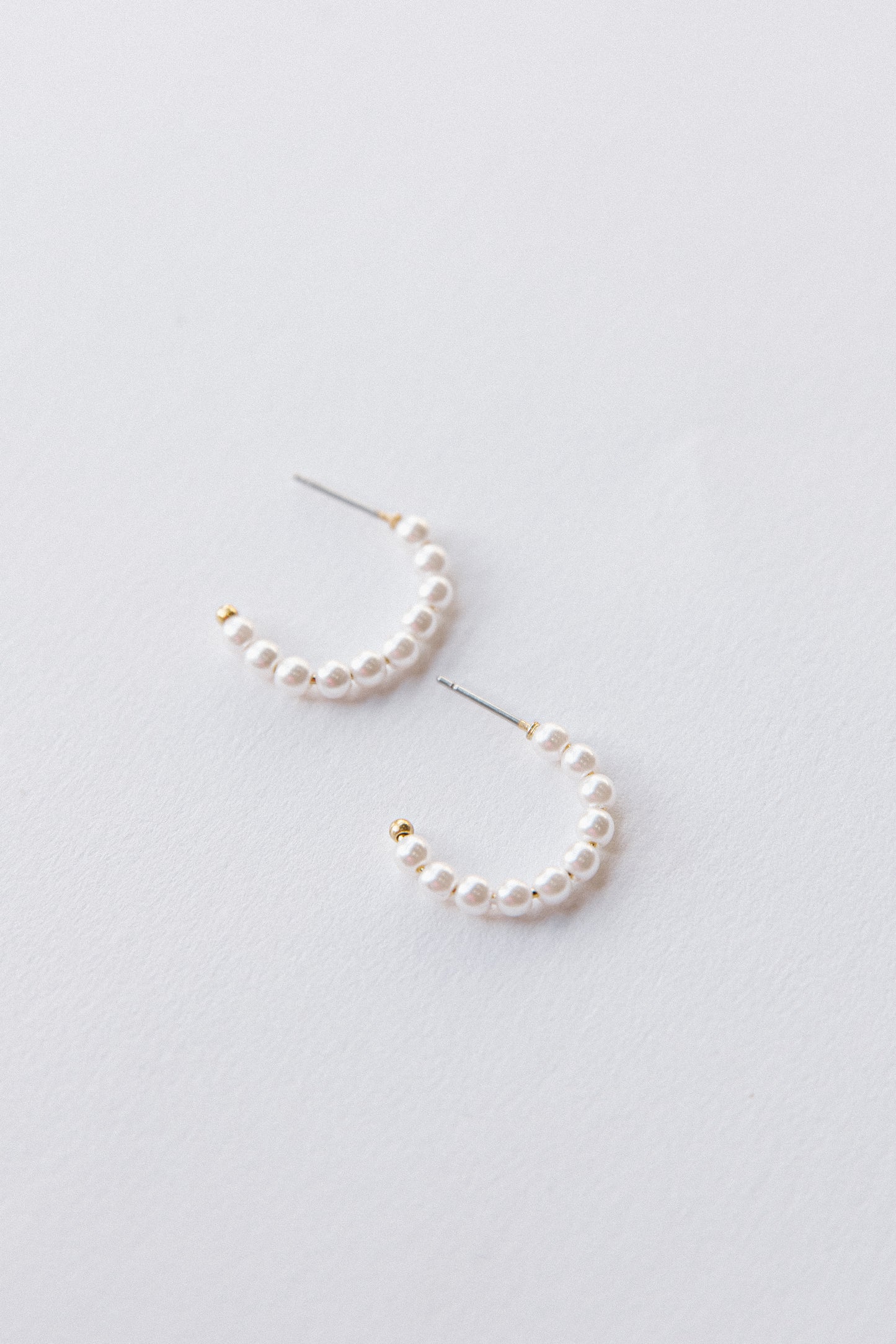 Small Pearl Hoops