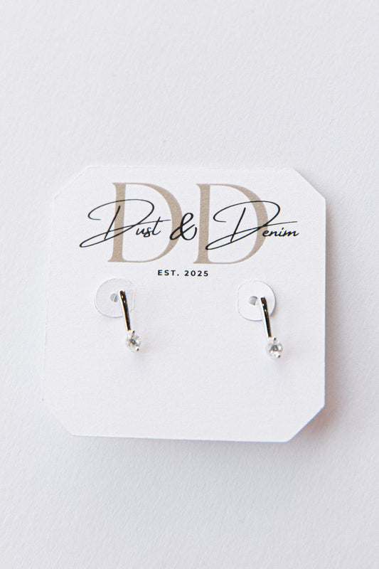 Solitaire Huggie Hoop