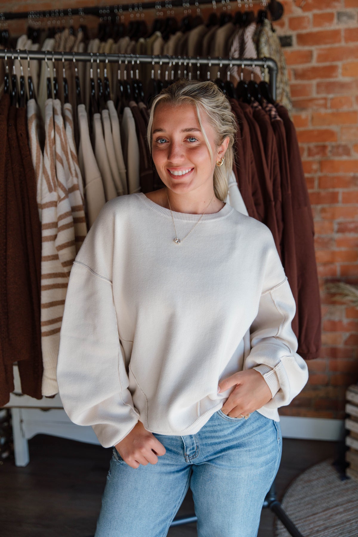 Oversized Knitted Crew Pullover