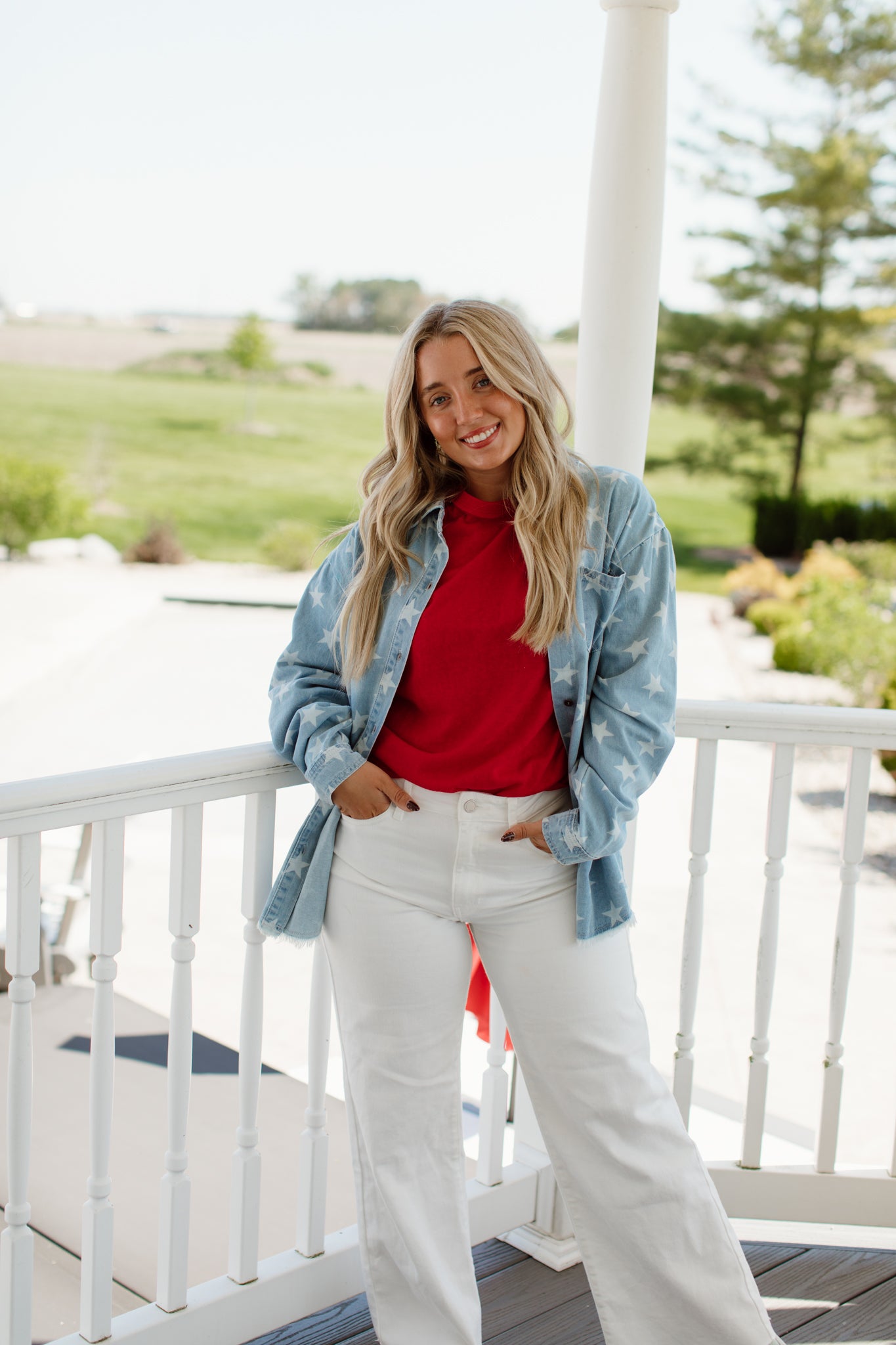 Star Denim Button Up