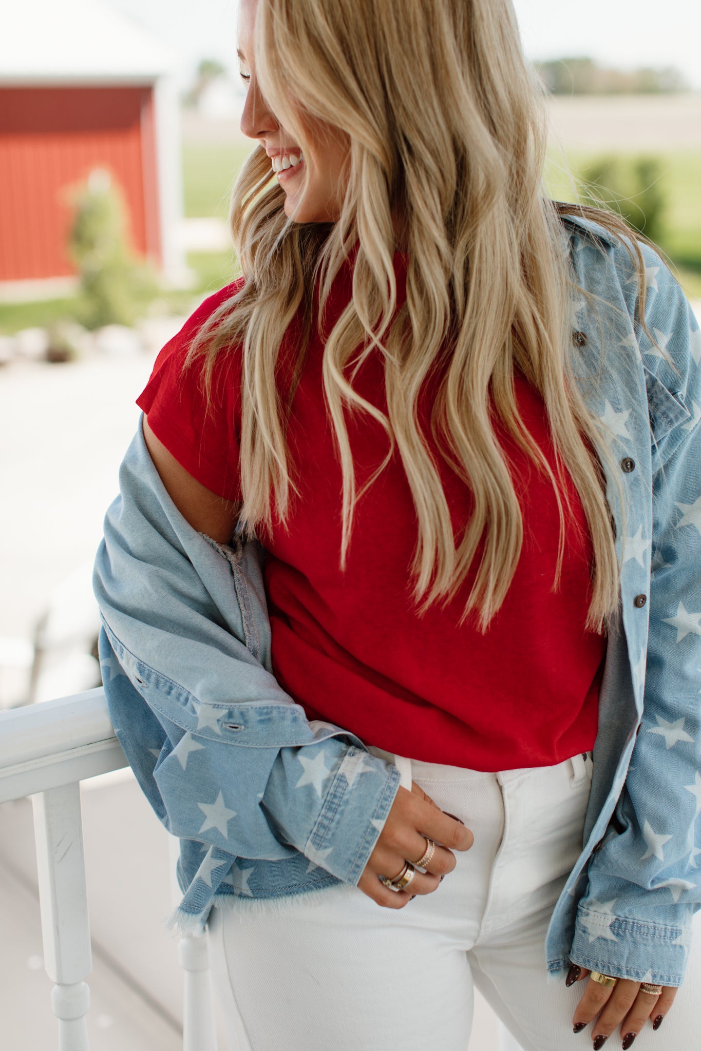 Star Denim Button Up