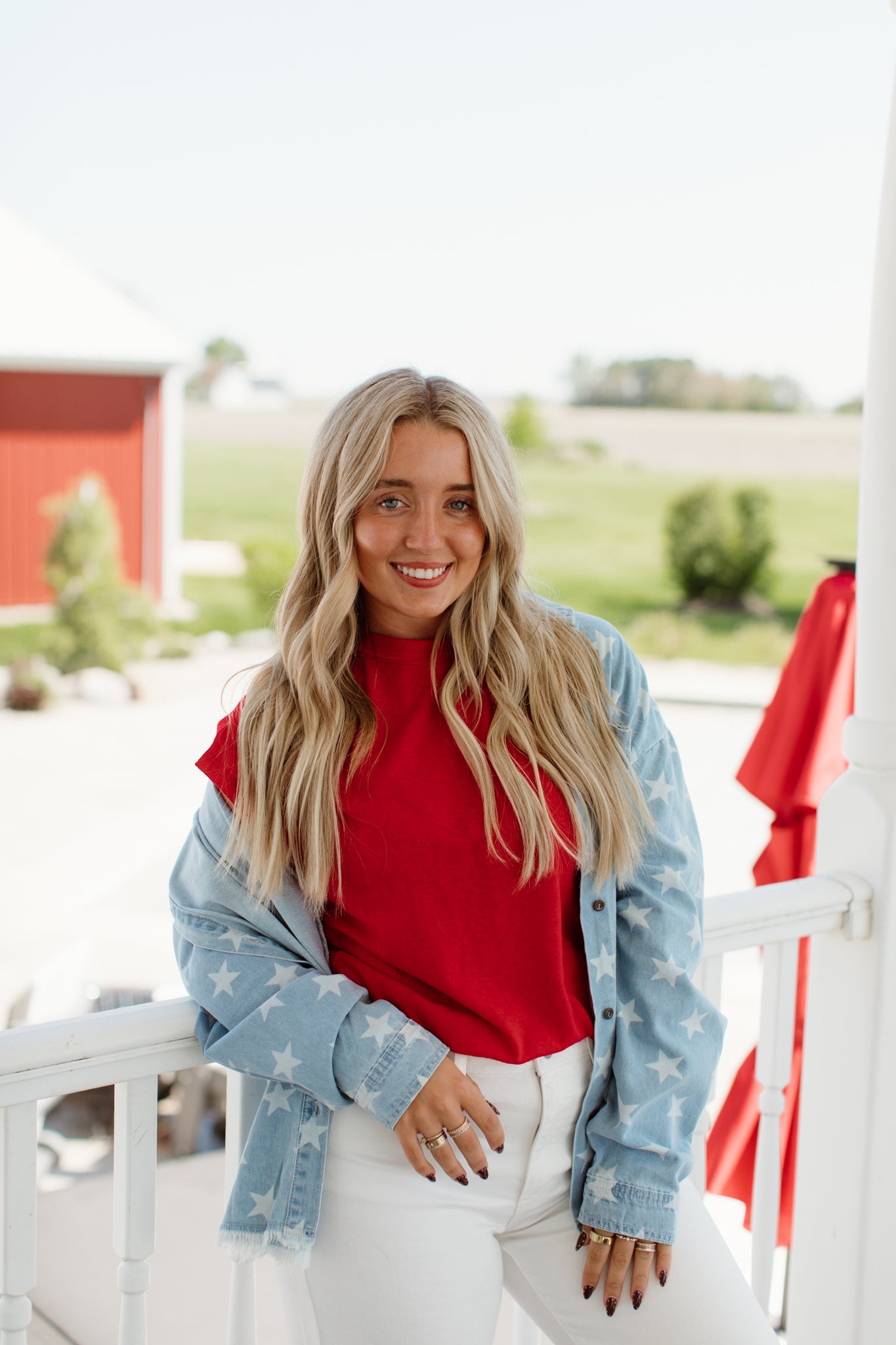 Star Denim Button Up