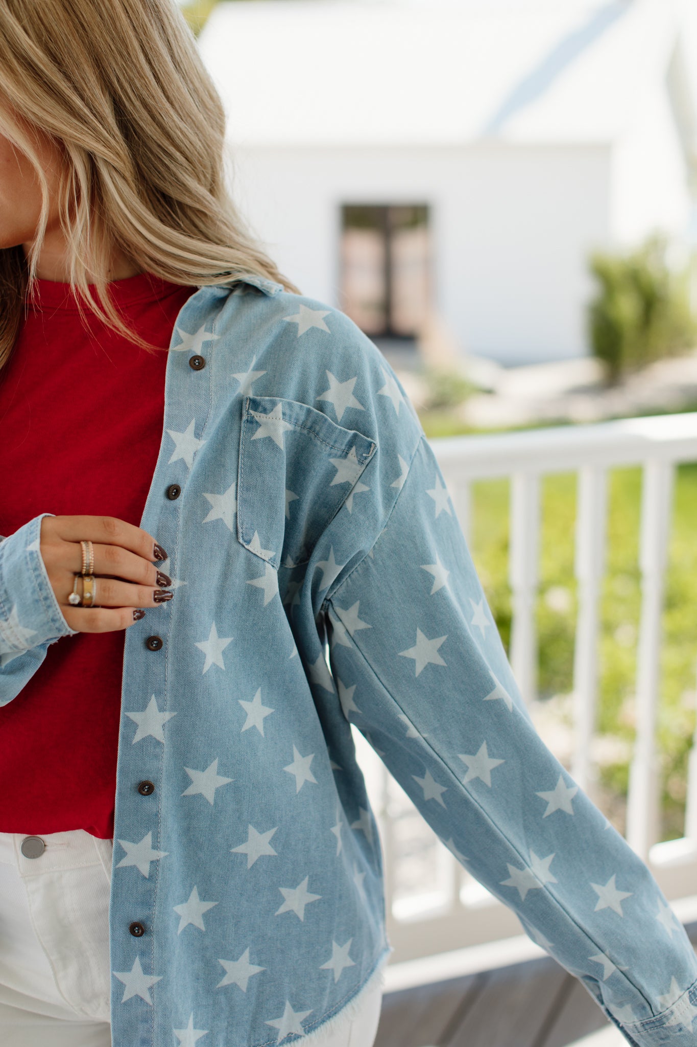 Star Denim Button Up