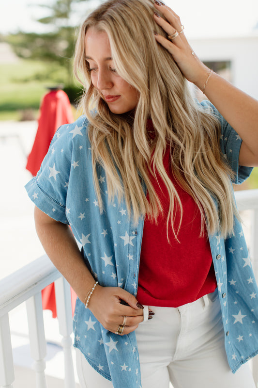 Star Thin Button Up
