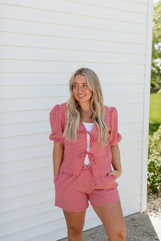 Gingham Tie Summer Set