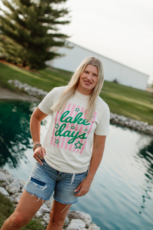Lake Days Striped Tee