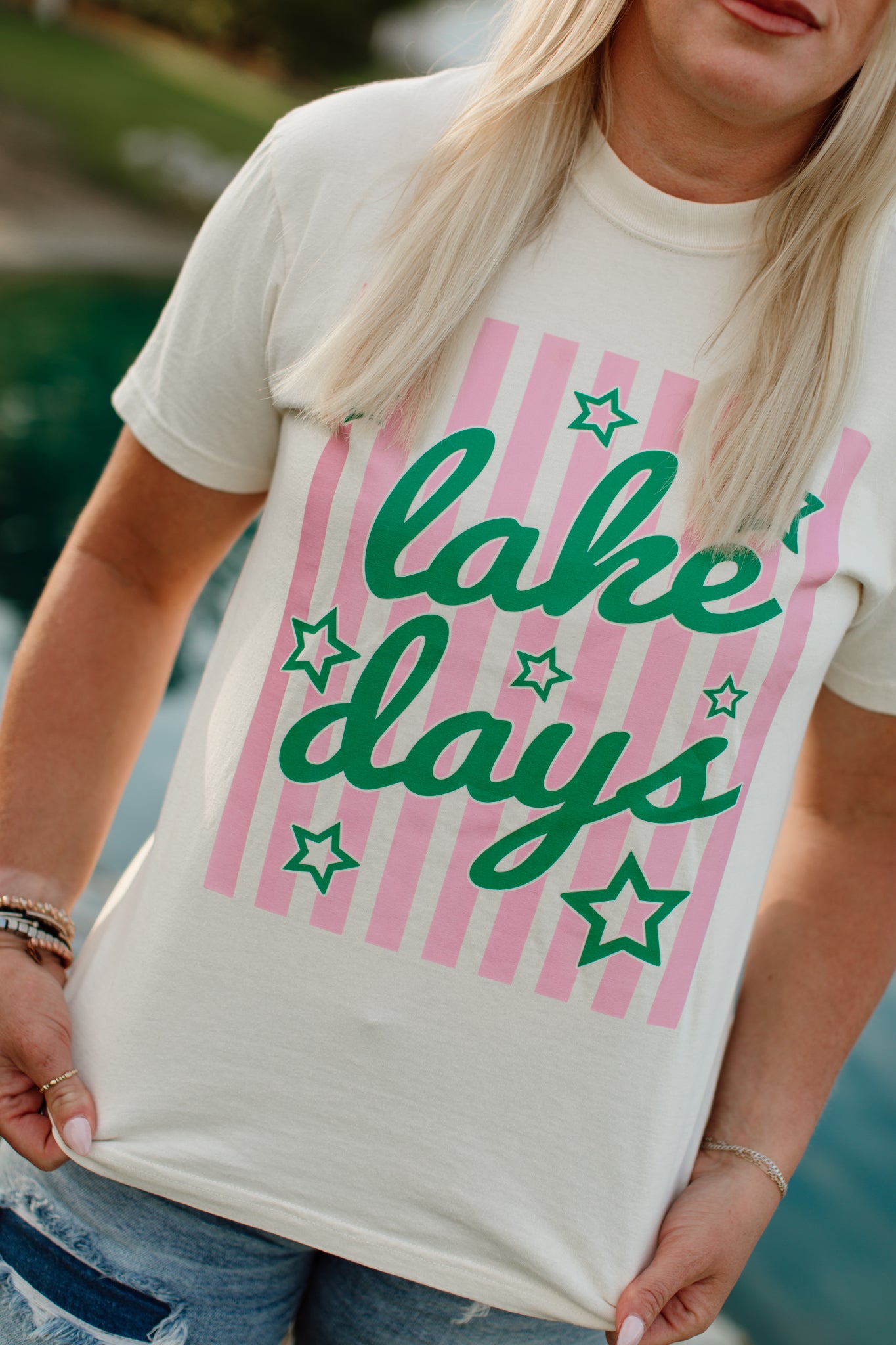 Lake Days Striped Tee