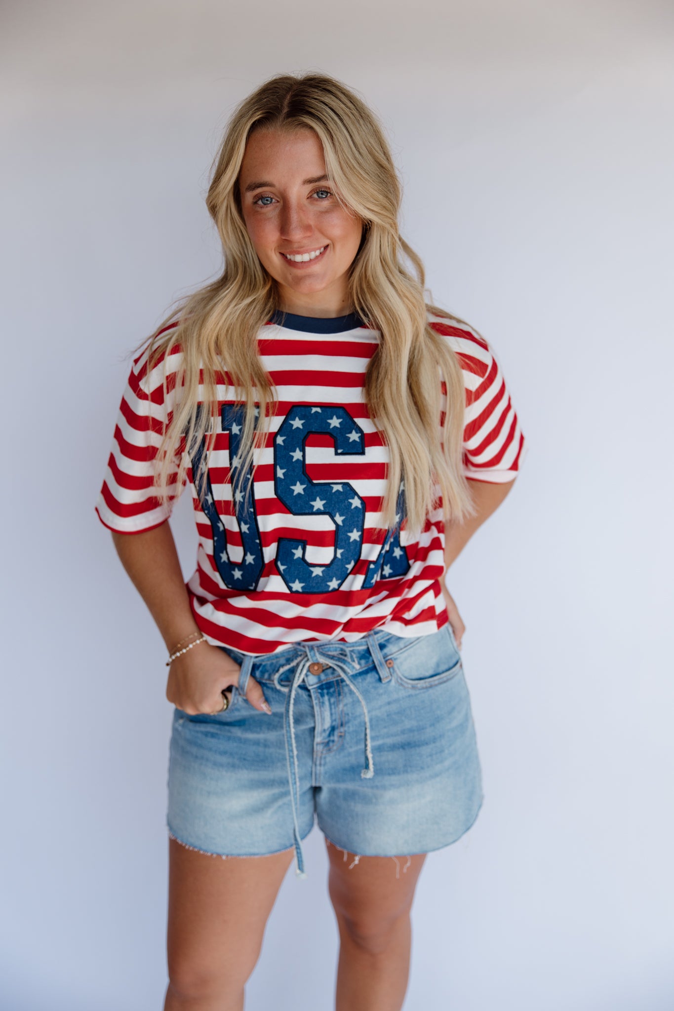 Oversized STRIPE USA Tee