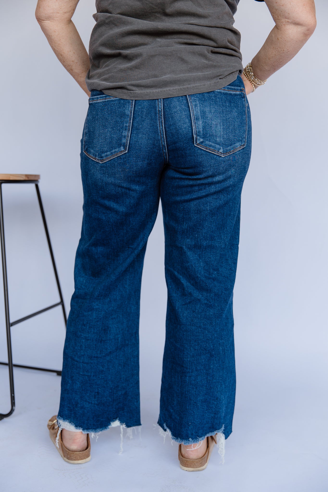 Risen High Rise Crop Wide Leg Jeans