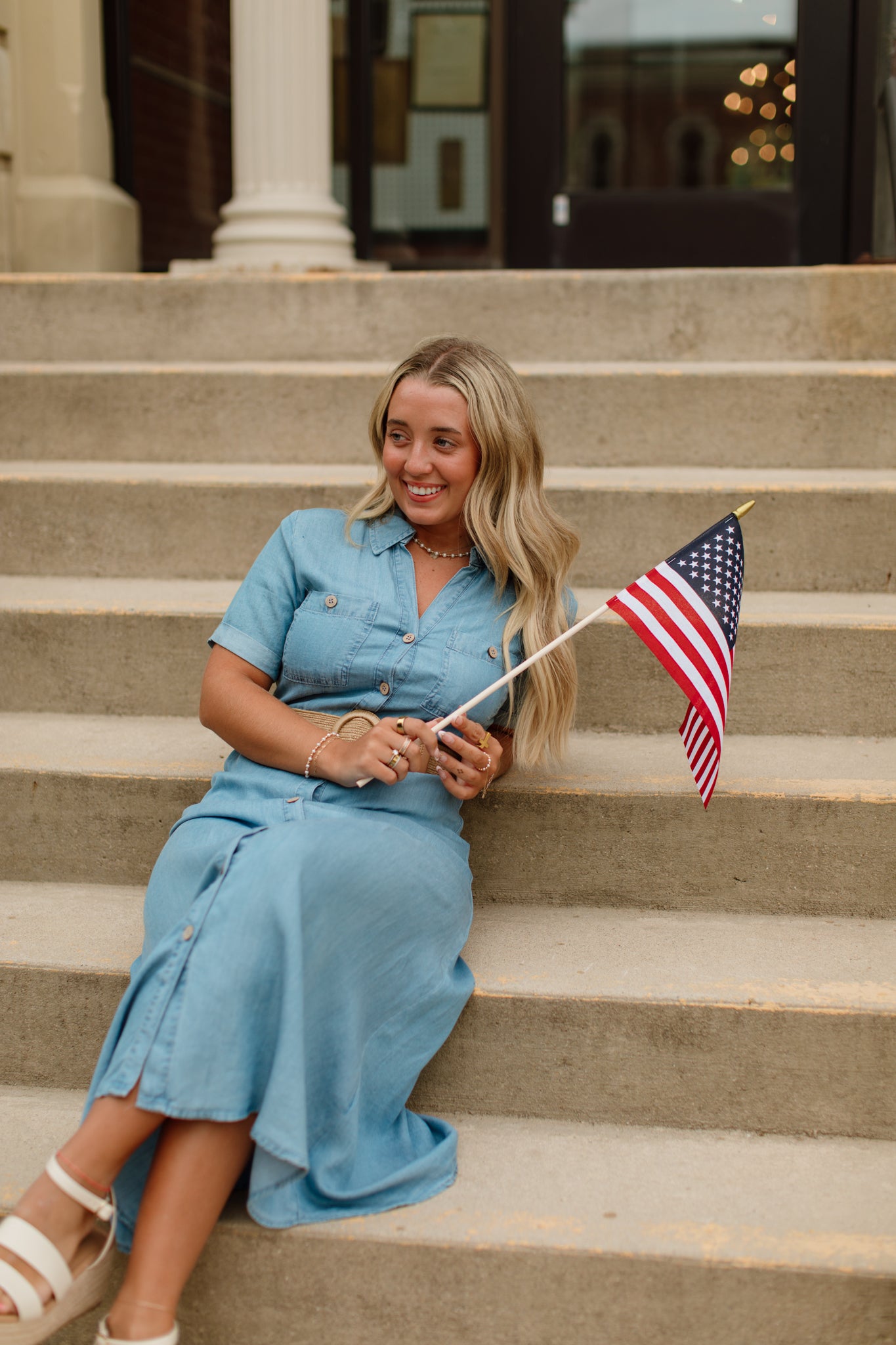 Chambray Midi Dress
