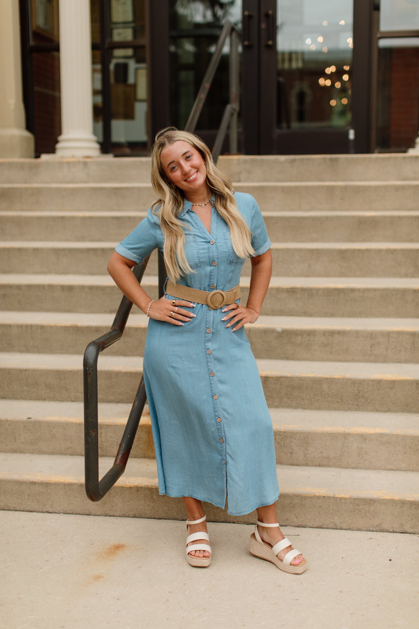 Chambray Midi Dress