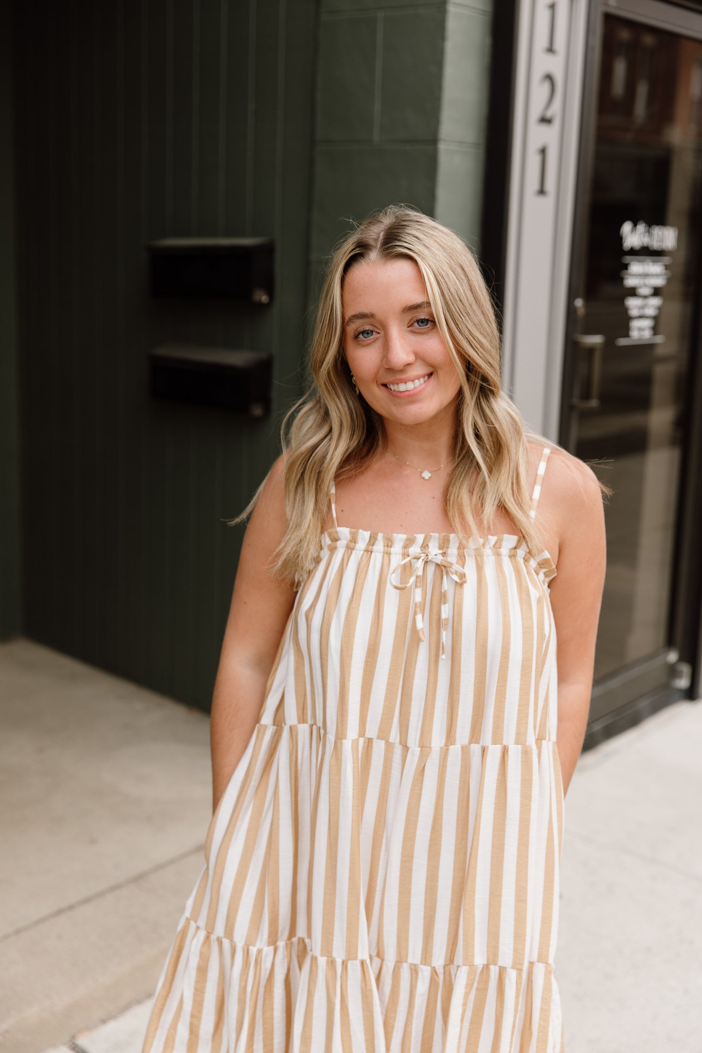 Striped Tiered Mini Dress