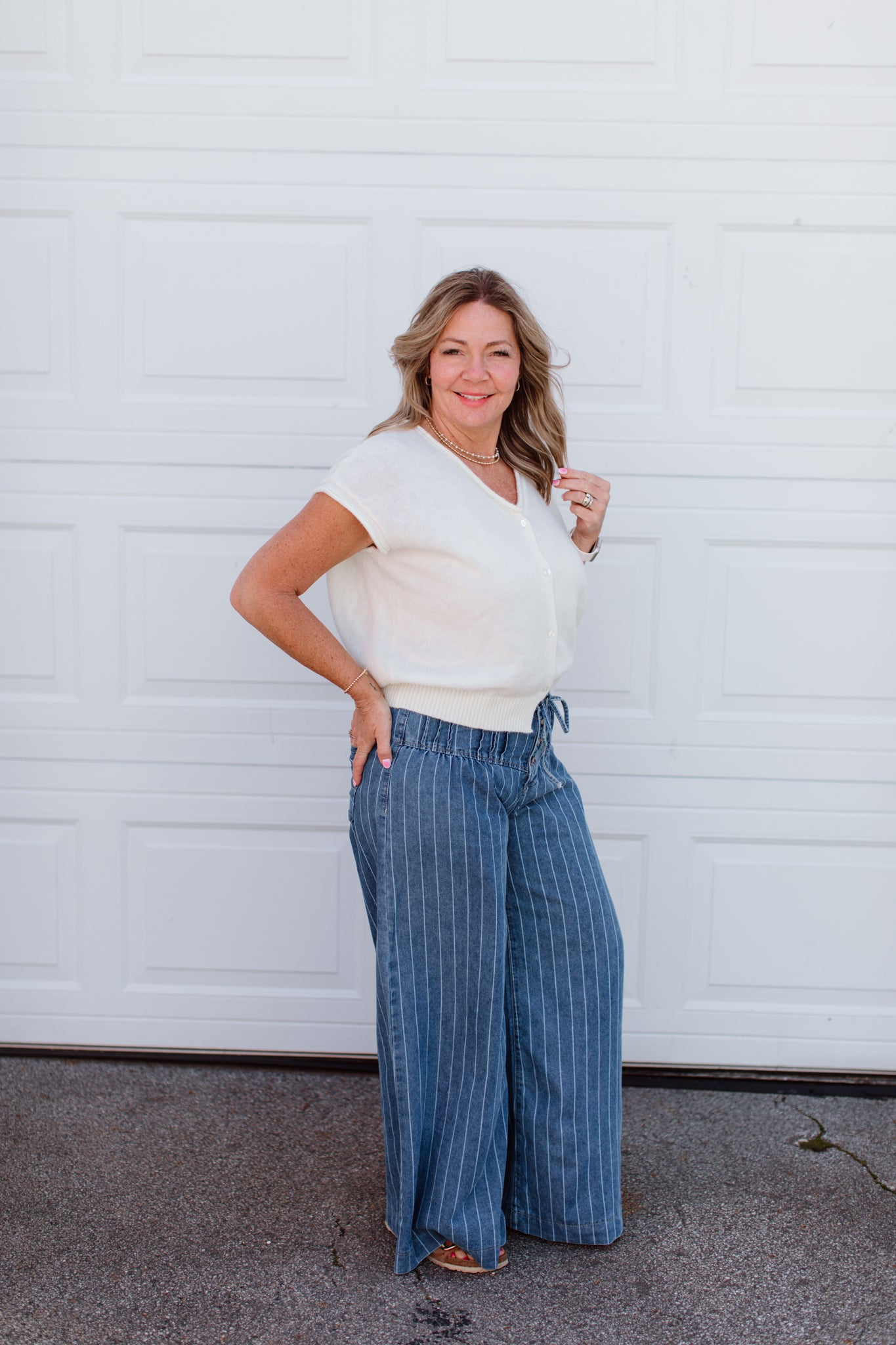 Stripe Drawstring Jean