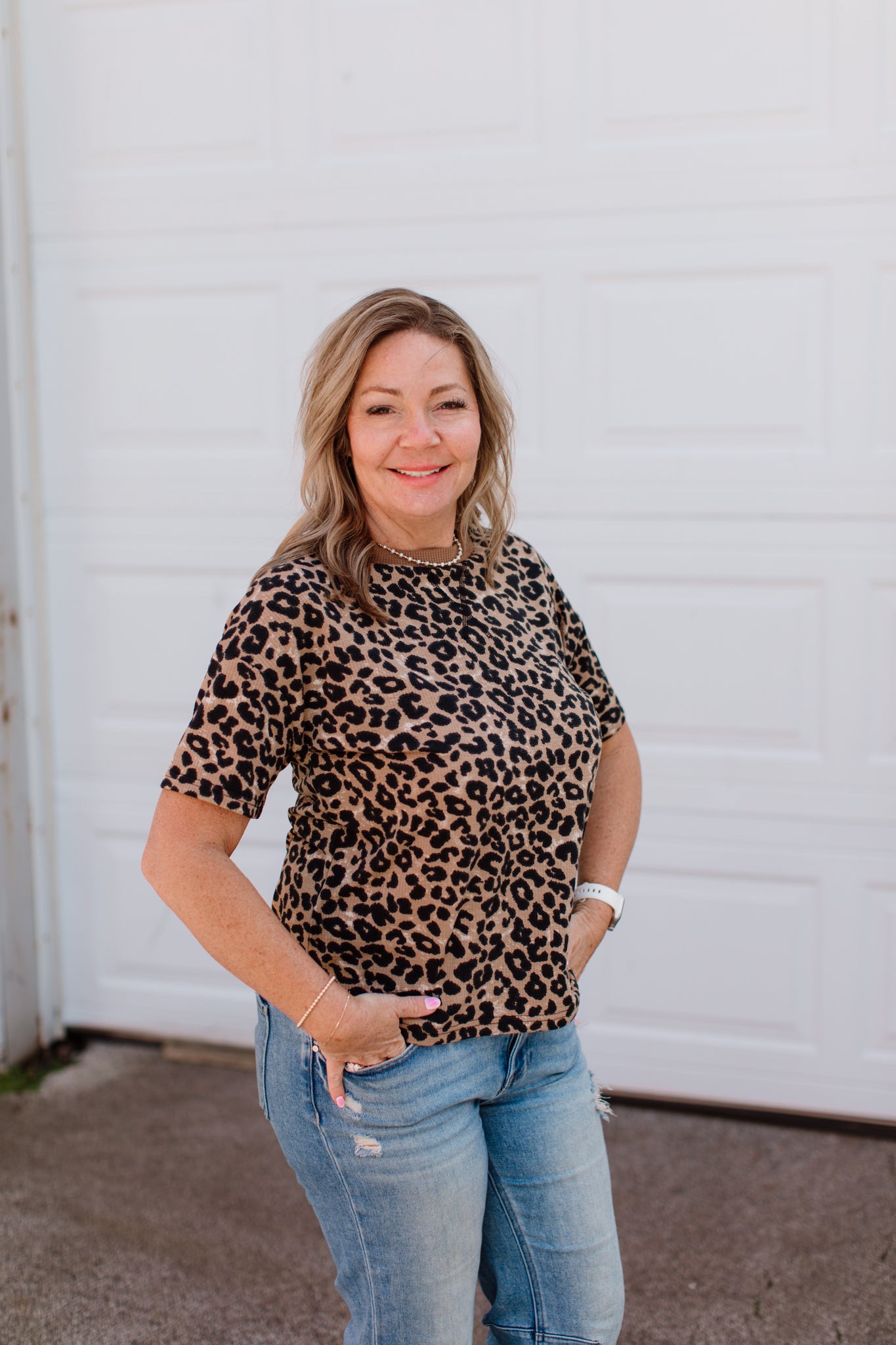 Leopard Waffle Knit