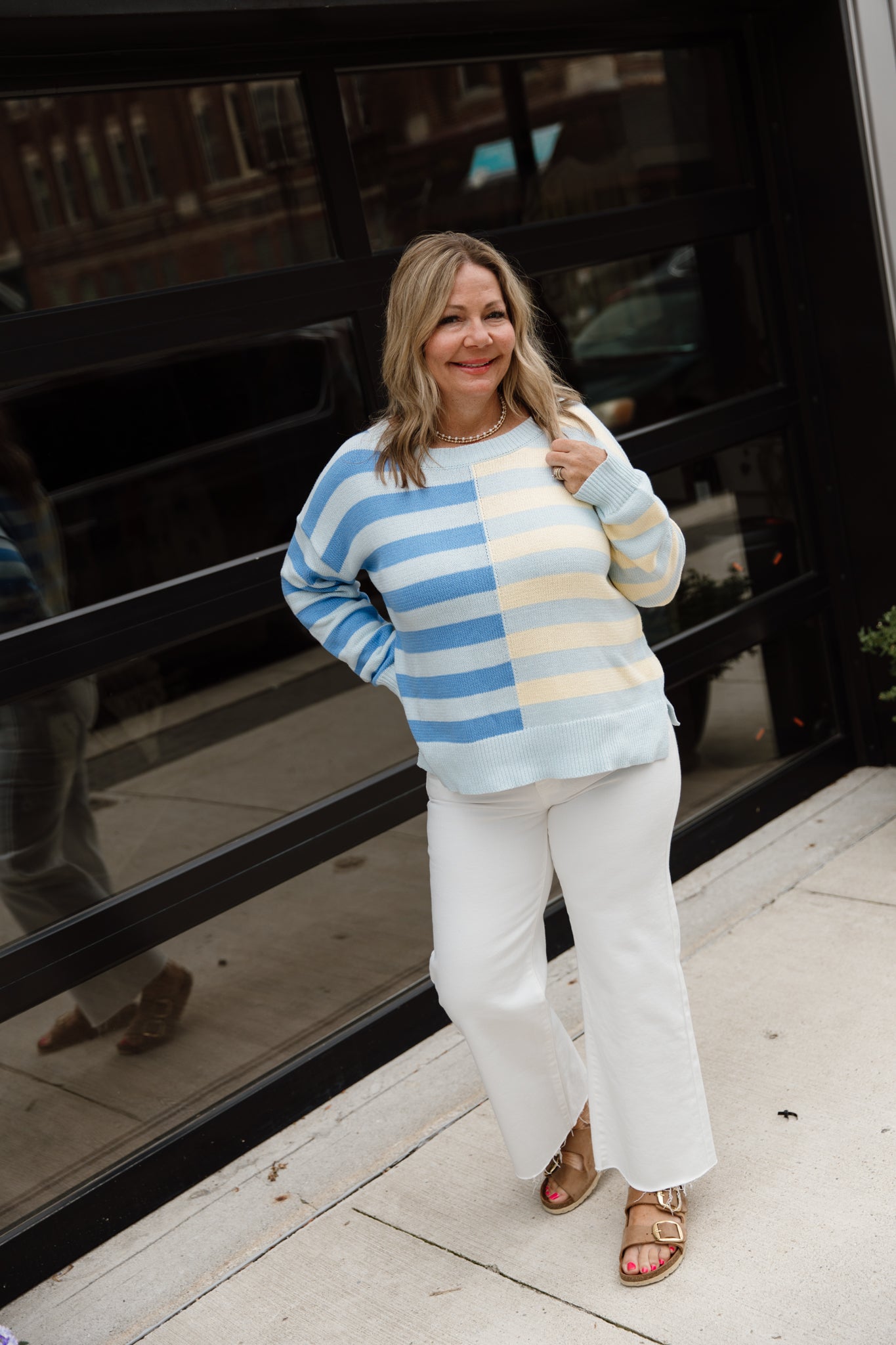 Contrast Knit Sweater