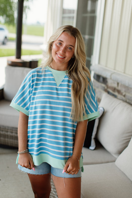 Stripe Contrast Top