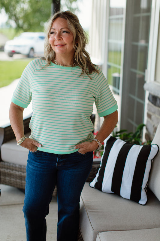 Stripe Round Neck Tee