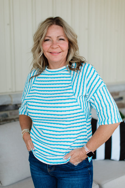 Stripe Textured Knit Top