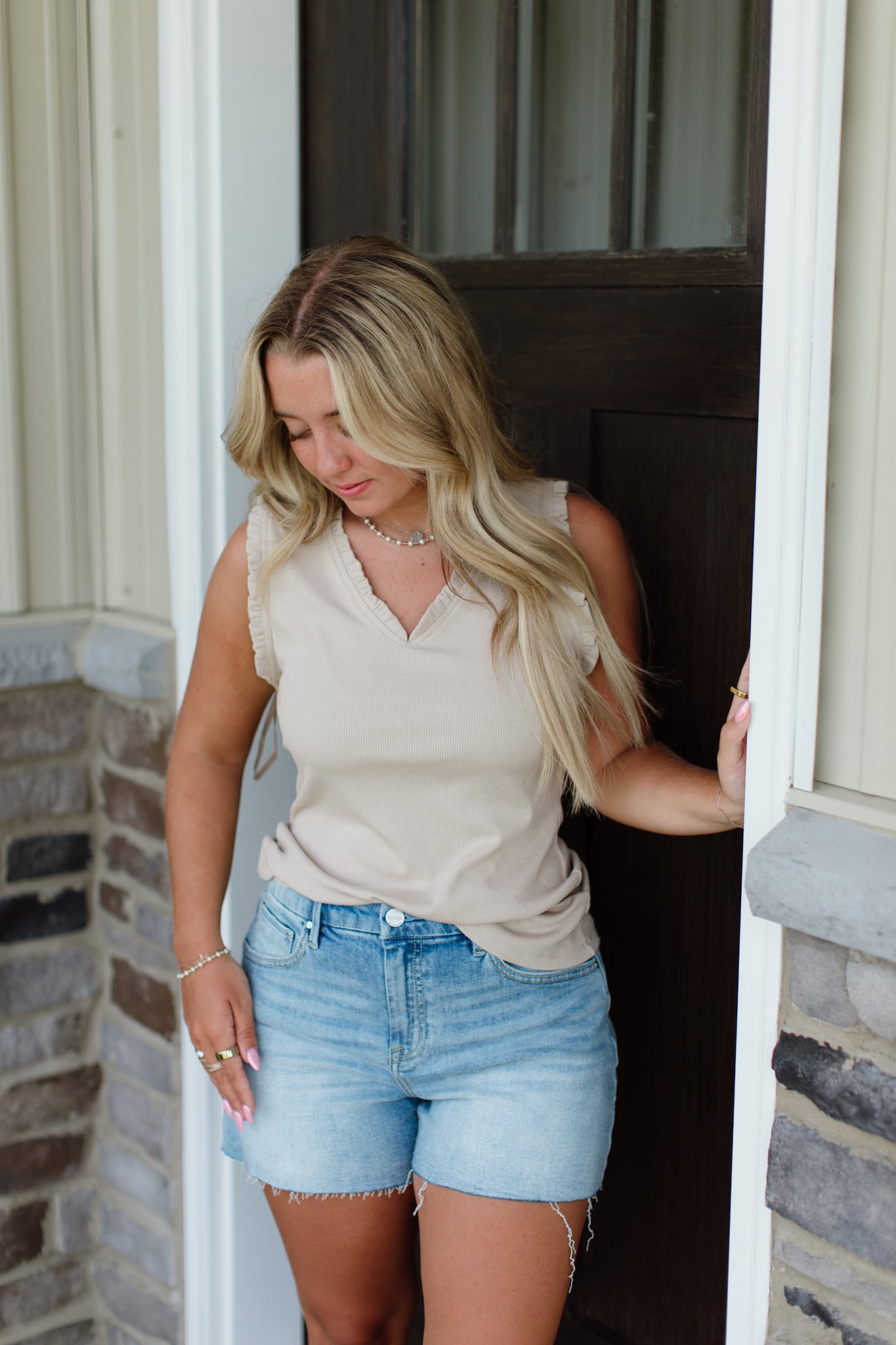 V Neck Knit Tank